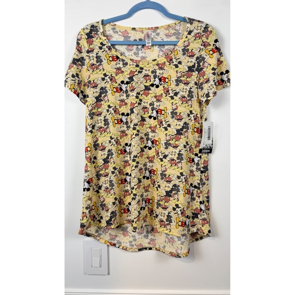 LuLaRoe Tops - LuLaRoe Disney Mickey‎ Mouse Classic T Shirt Yellow Short Sleeve Small NWT